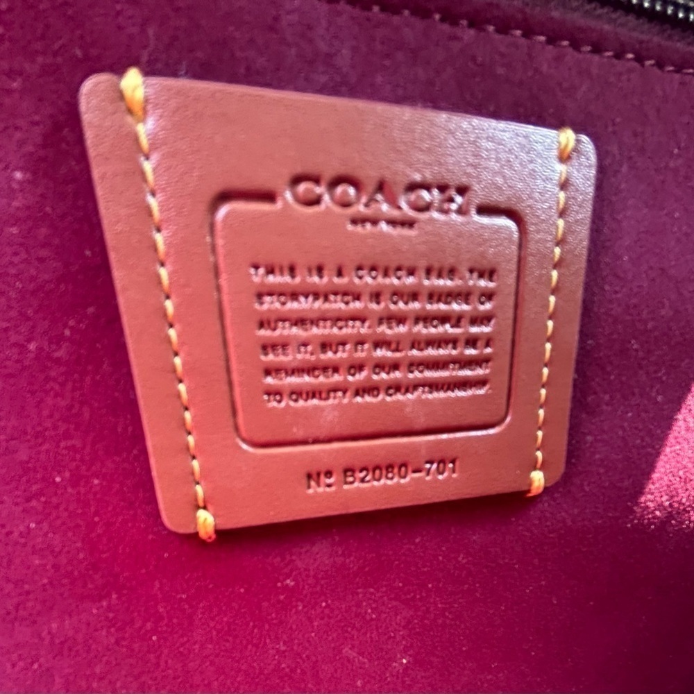 Coach 1941 Courier Carryall Color block Apple Red, Burgundy, Brown, 701 NWT - Picture 10 of 16